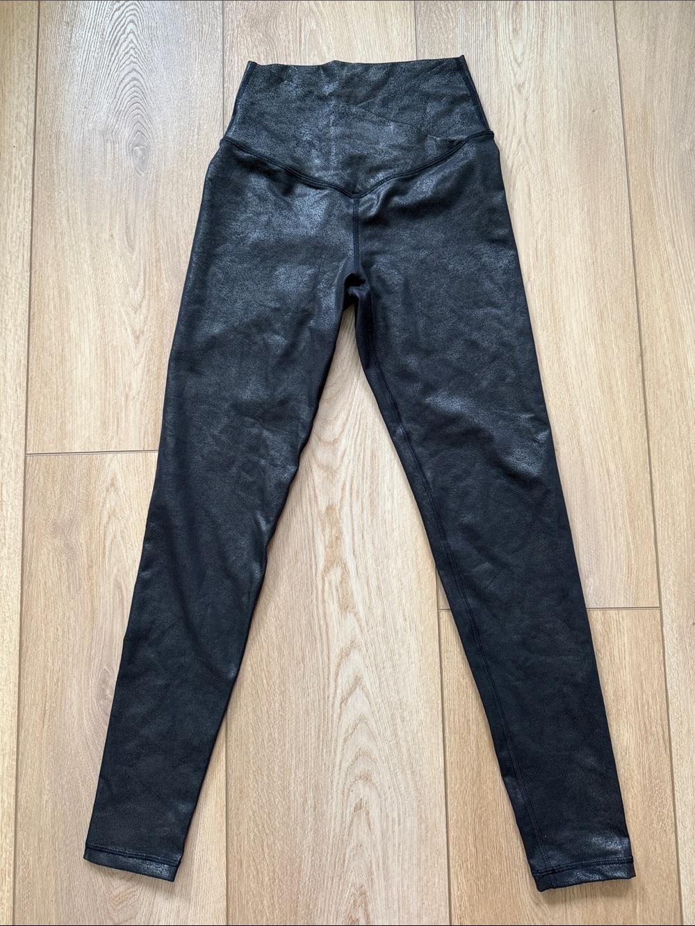 aerie Black Faux-Leather High-Rise Jeggings
